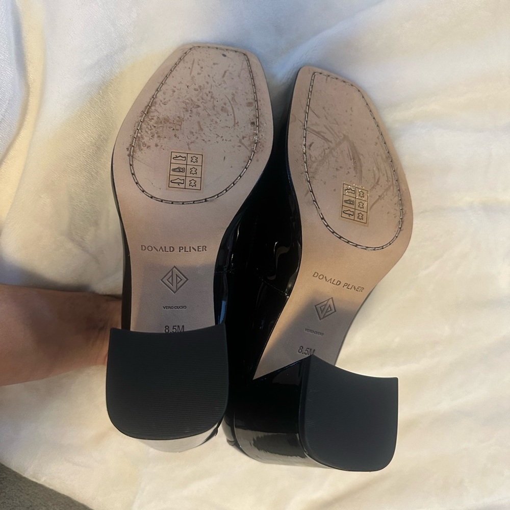 Donald J. Pliner Black Patent Mary Jane Pumps with Ankle Strap - Picture 4 of 5